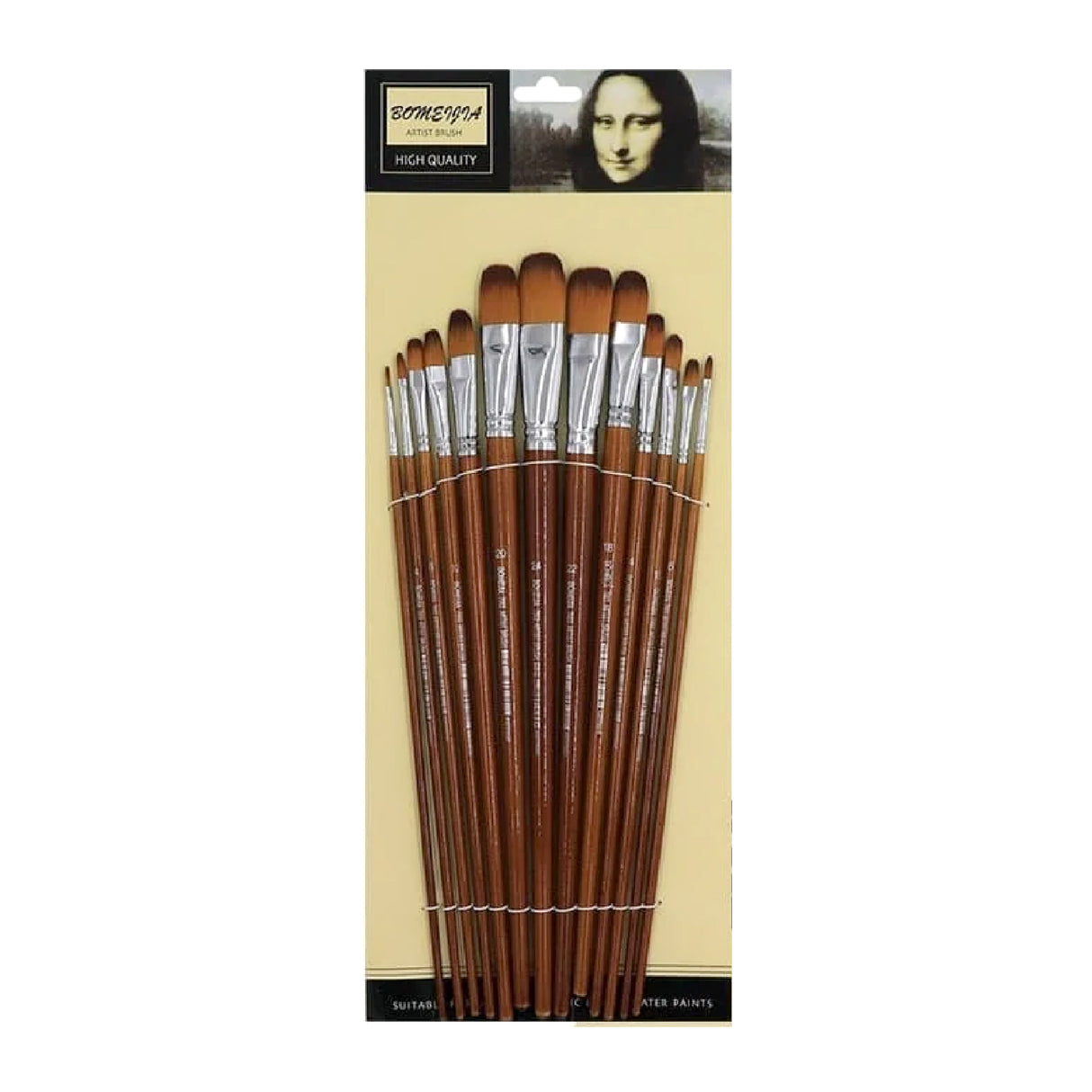 Bomega Artist Flat Brush 13 Pcs