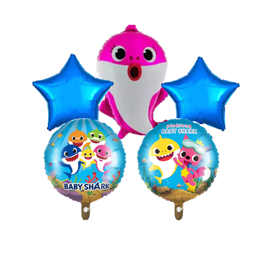 Baby Shark Foil Balloon 5 Pcs Set