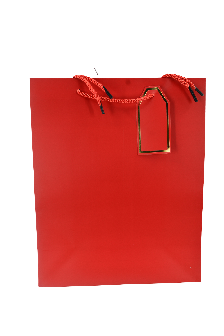 Paper Gift Bag Red Color 26x32x12