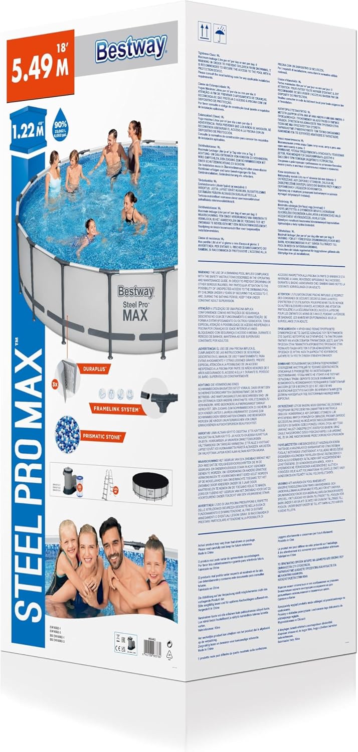 Bestway Steel Pro Max Round Frame Pool 5.49m x 1.22m 56462