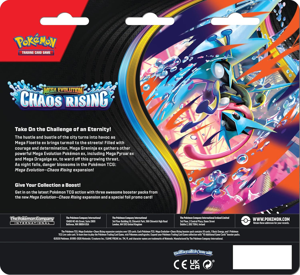 Pokemon TCG ME04 Chaos Rising 3-Pack Blister