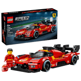 LEGO Speed Champions Ferrari 499P 77261 building kit with 329 pieces, driver minifigure, and Michelin tires