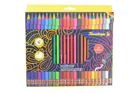 Flamingo Erasable Colour Pencils - 24 Colours