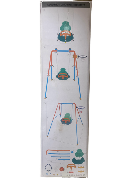 Swing Set with Basketball 112x130x112 cm