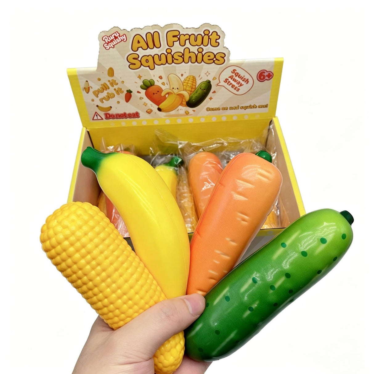 Fruit Squishy Stress Relief Toy – 4 Assorted