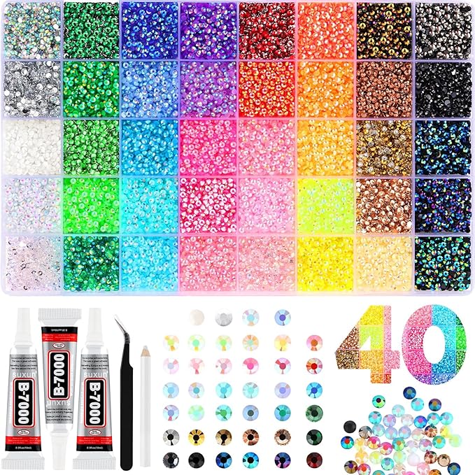 40 Colors Resin Jelly Rhinestones for Bedazzling – DIY Craft Kit