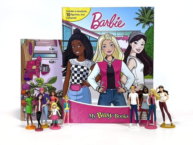 Barbie My Busy Book - Storybook, 10 Figurines, Playmat (Board Book)