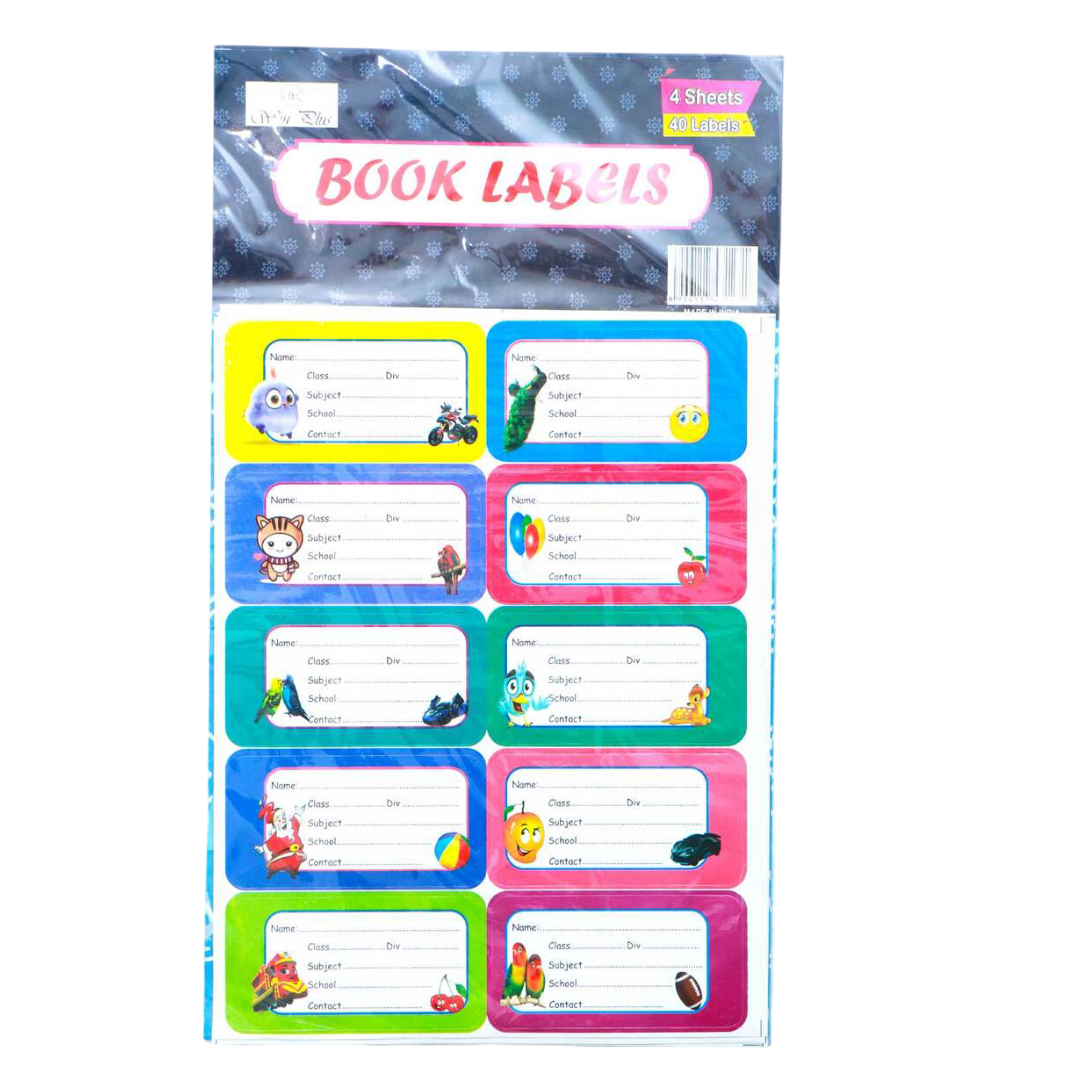 Self-Adhesive Notebook Labels (Assorted Designs, Sold as Single) – Funzone