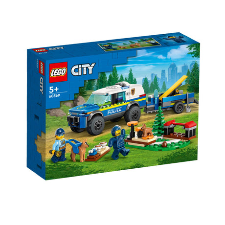 LEGO 60369 City Mobile Police Dog Training Set SUV Toy Car with Trailer Obstacle Course and Puppy Figures Animal Playset for Boys and Girls Aged 5