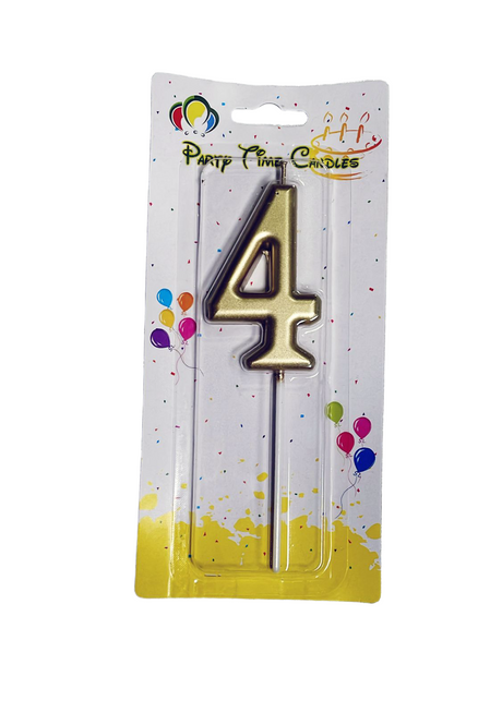 Age 4 Gold Candle Birthday Party Decoration