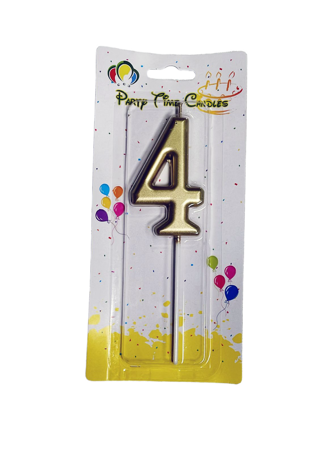 Age 4 Gold Candle Birthday Party Decoration