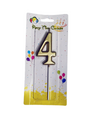 Age 4 Gold Candle Birthday Party Decoration