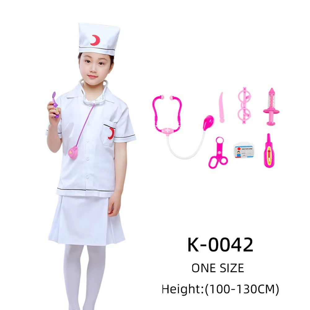 Doctor Costume for Girls Kids Dress Up Set with Accessories