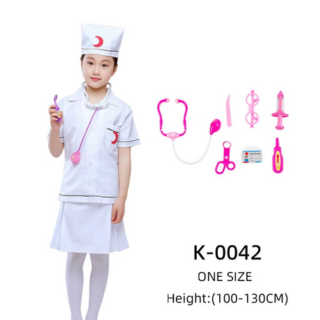 Doctor Costume for Girls Kids Dress Up Set with Accessories
