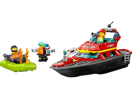 LEGO City Fire Rescue Boat 60373 Building Kit 144 Pieces