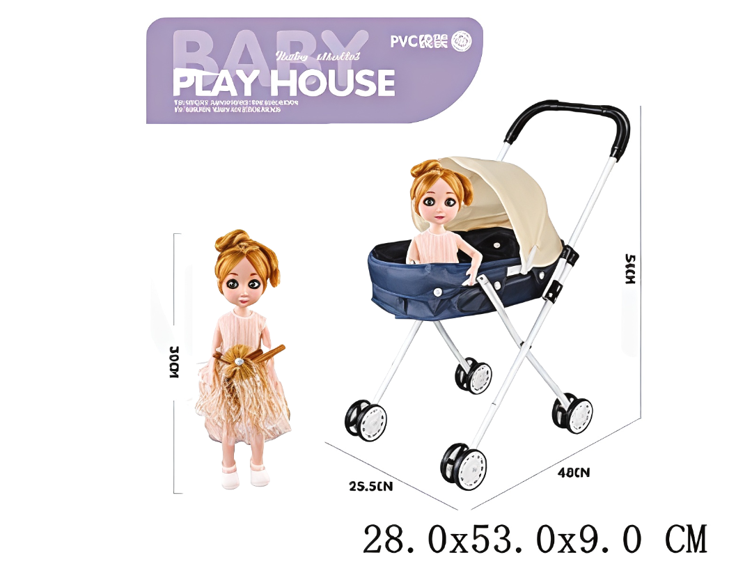 Realistic 22" Beborn Toddler Doll with Stroller - Lifelike Baby Play Set