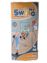 Links to Swing Set with Basketball 112x130x112 cm - Outdoor Playset for Kids