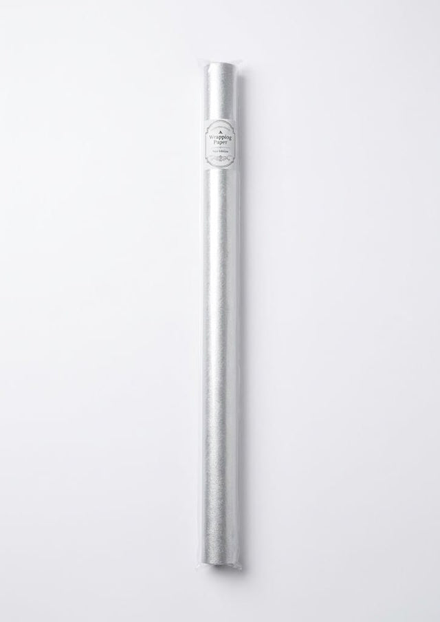 Silver Gift Wrapping Paper Roll with metallic foil finish for presents
