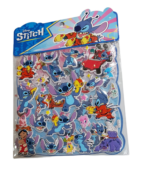 Stitch Puffy Sticker Double Sheet Assorted Set of 2