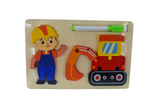 Montessori Wooden Puzzle with Writing Board Engineer – Excavator