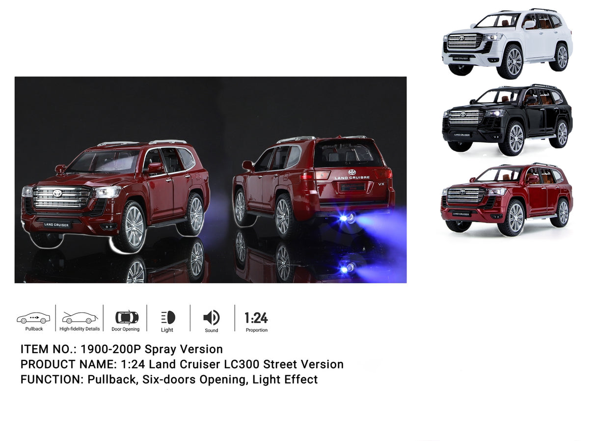 Toyota LC300 Model 1:24 (Assorted colors, sold as single)