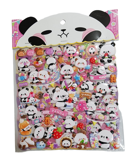 Panda Puffy Sticker Double Sheet Assorted Set of 2