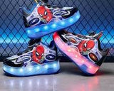 Spider-Man Roller Skate Shoes with LED Lights – Size 28–37