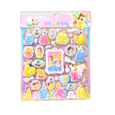 Princess/Cartoon Puffy Sticker Double Sheet Assorted 6