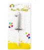 Age 1 Silver Birthday Candle