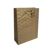 Paper Gift Bag Quilted Design Gold 26x32x12