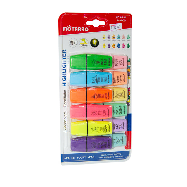 Motarro Highlighter – Fluorescent & Pastel 12 pcs Pack