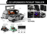 Tesla Cybertruck + Trailer & Quad 1:32 (Assorted colors, sold as single)