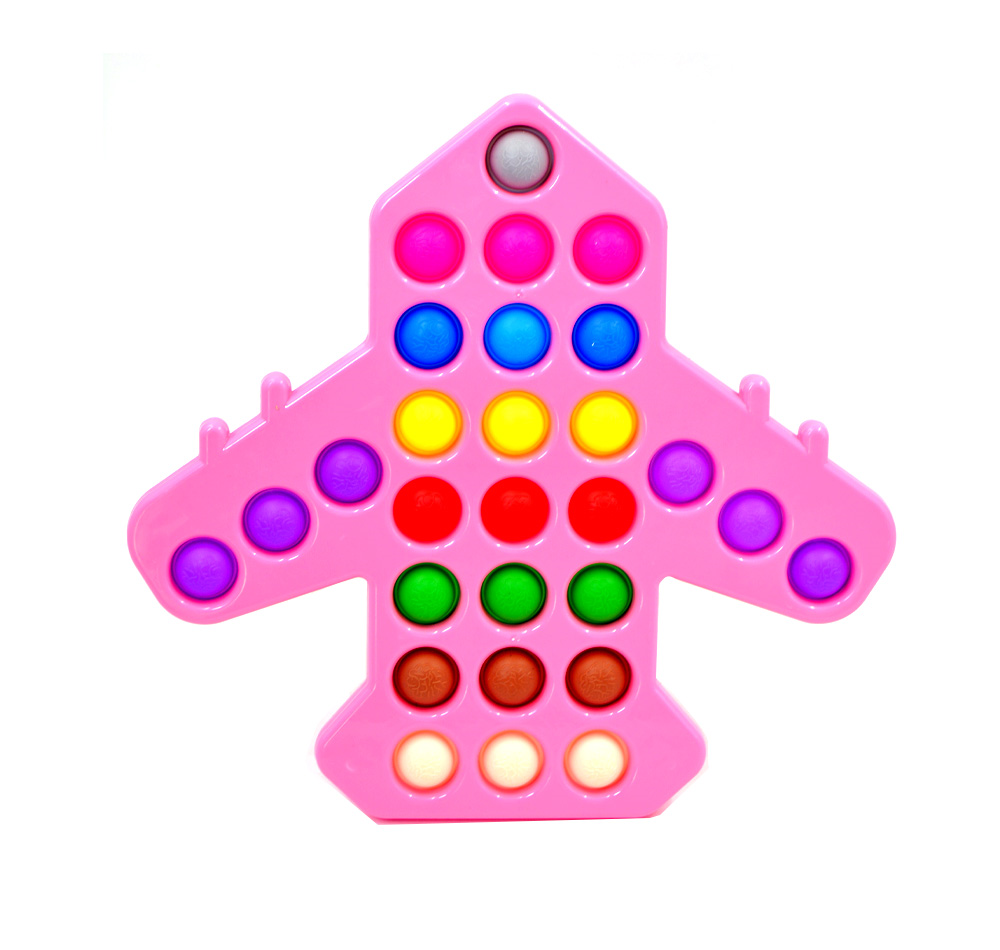 Airplane Shaped Fidget Pop It Toy (Assorted Colors, Sold As Single)