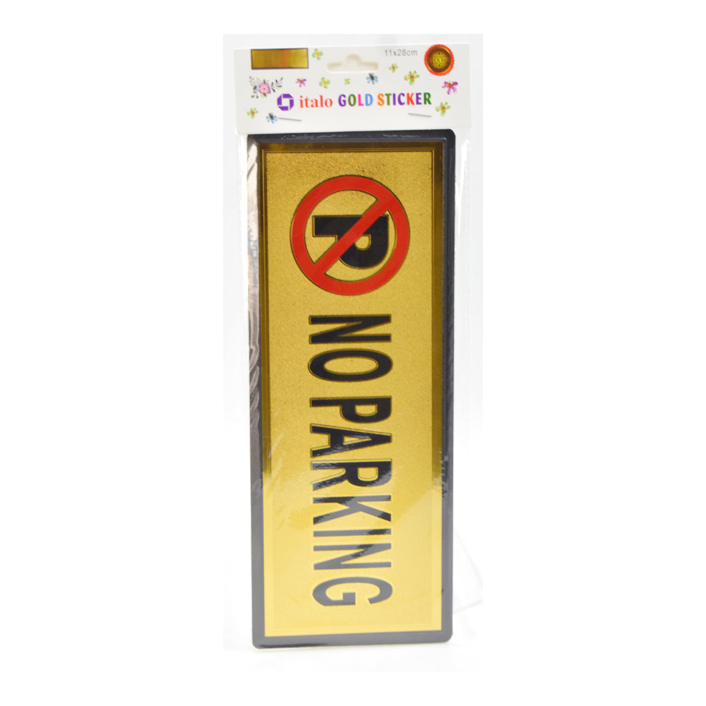 No Parking Sign Sticker Gold`