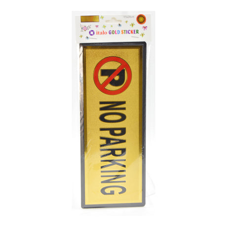 No Parking Sign Sticker Gold`