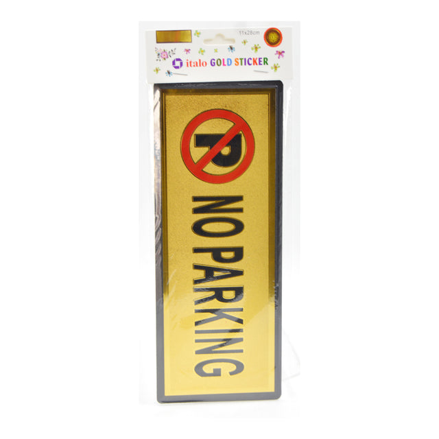 No Parking Sign Sticker Gold`