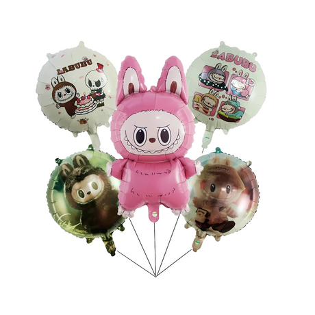 Labubu Helium Balloons - 5 Pcs Set