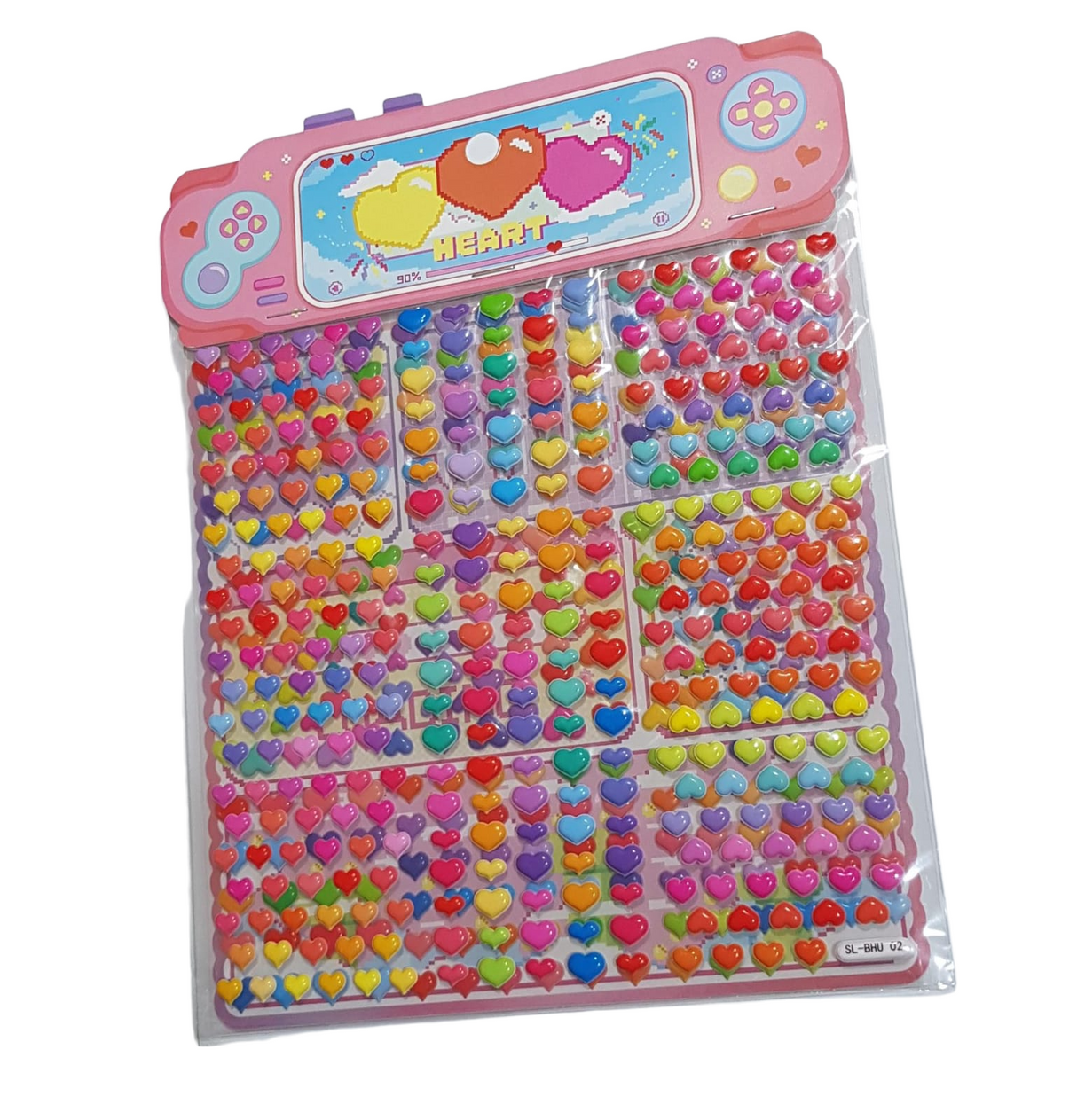 Heart Puffy Sticker Double Sheet Assorted Set of 2