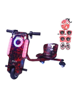 Pro Ride 36V Mini Electric Drift Scooter with Helmet and Protection - Red Multicolor