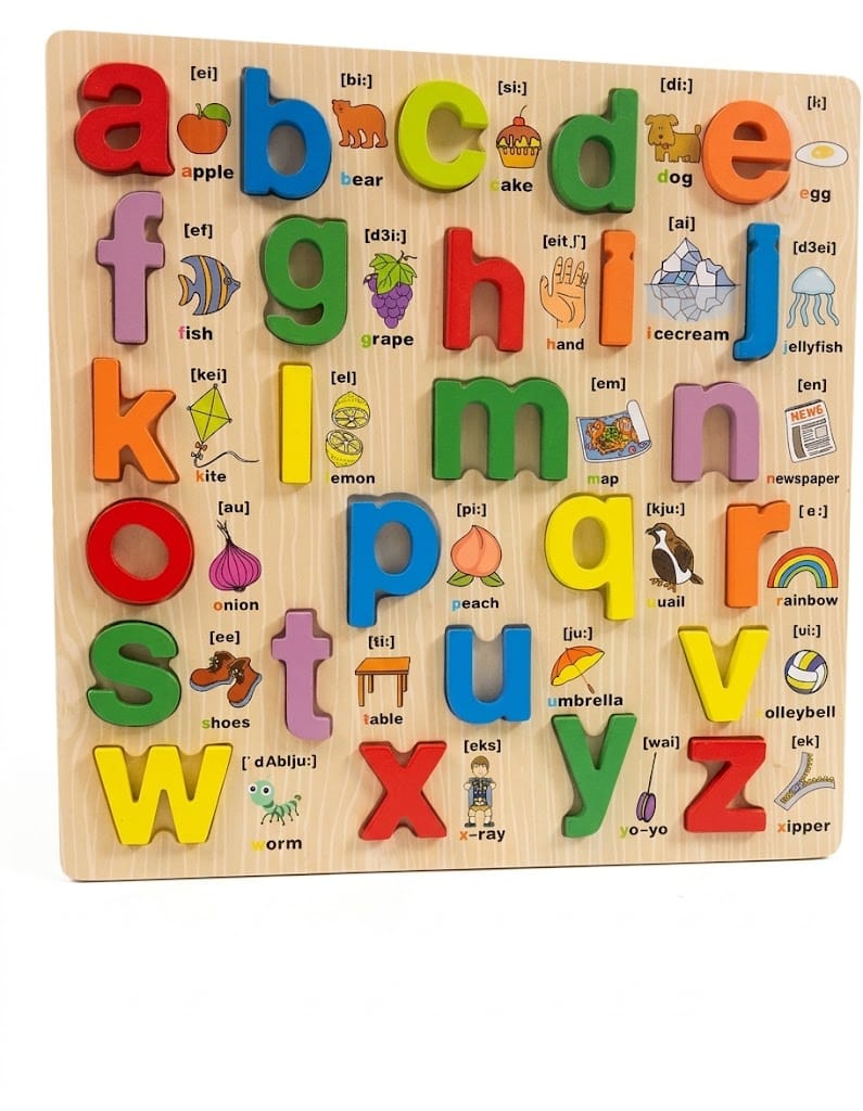 Wooden Small Alphabet Puzzle – Educational ABC Learning Toy for Kids