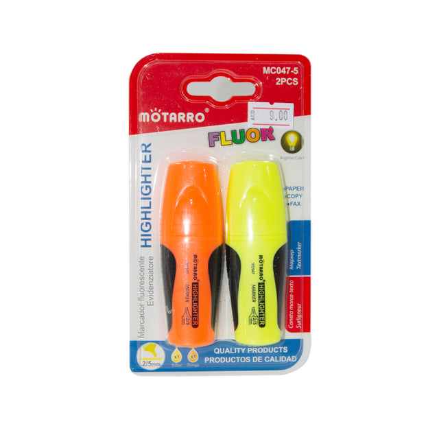 Motarro Highlighter – Yellow/Orange 2 pcs Pack