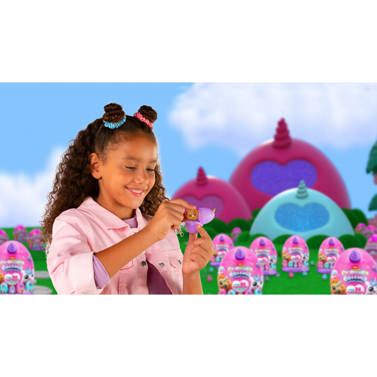 Rainbocorns Eggzania Surprise Mania - Squishy Plush Animal Egg with 20+ Surprises, Yolkies, Slime, and Wearable Accessories - Assorted (Bunny)