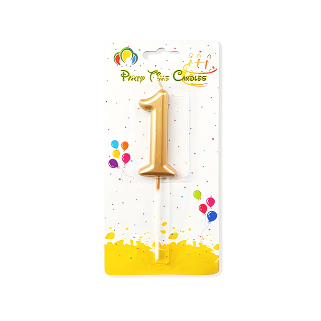 Age 1 Gold Birthday Candle