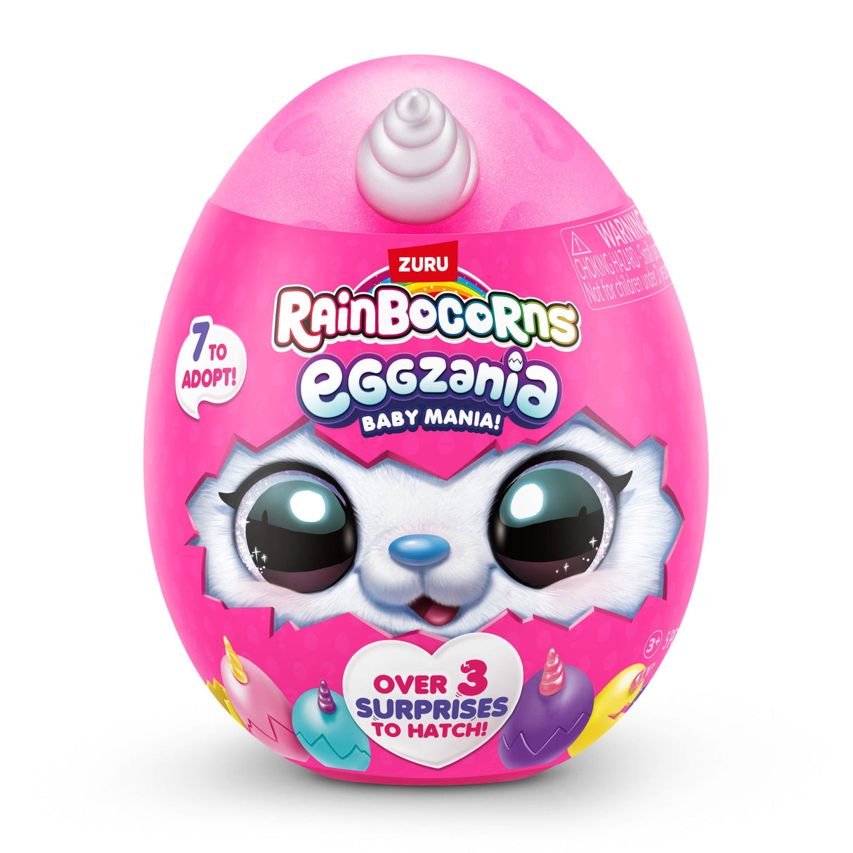 Rainbocorns Baby Eggzania S1 (Assorted) - Adorable Mini Plush Surprise Egg with Glitter Hearts and 7 Collectibles - Assorted