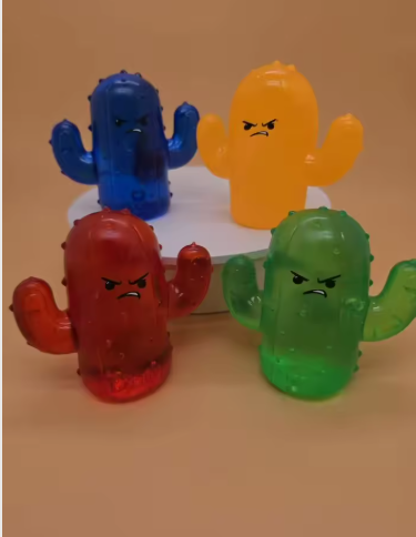 CACTUS SQUISHY TOY – Translucent Jelly Mini Cactus Squeeze Toy (Assorted) - product image
