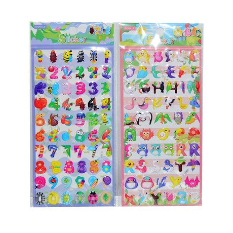 Sea Abc/123 Puffy Sticker (Assorted Colors, Sold As Single)