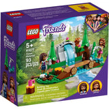Set the main image alt text to: "LEGO Friends Forest Waterfall 41677 building kit with Mia mini-doll, baby deer, and waterfall scene"