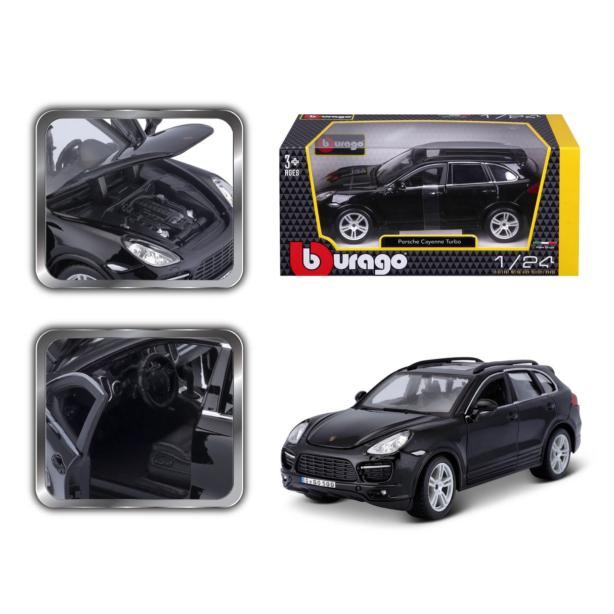 Bburago Porsche Cayenne Turbo Black 1:24