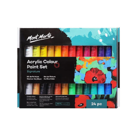 Mont Marte Acrylic Colour Paint Set Signature 24Pc X 36Ml (1.2Oz)