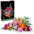 LEGO Botanicals Pretty Pink Flower Bouquet 10342 building kit with 15 adjustable flower stems including roses, orchids, and daisies